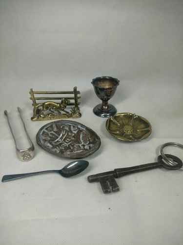 Antique brass fox letter rack - fox,