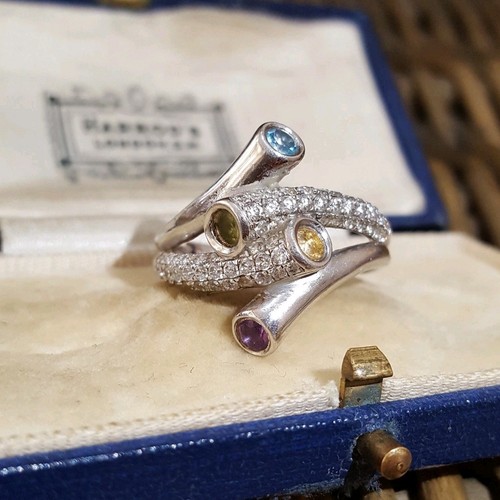 Sterling silver multi gemstone - multi,