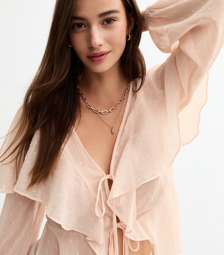 Pale pink chiffon blouse size - pale,
