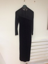GINA  BACCONI BLACK RETRO DESIGN FLOOR LENGTH FORMAL DRESS