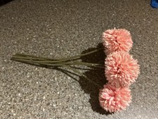 5x Artificial Pompom Pink Ball