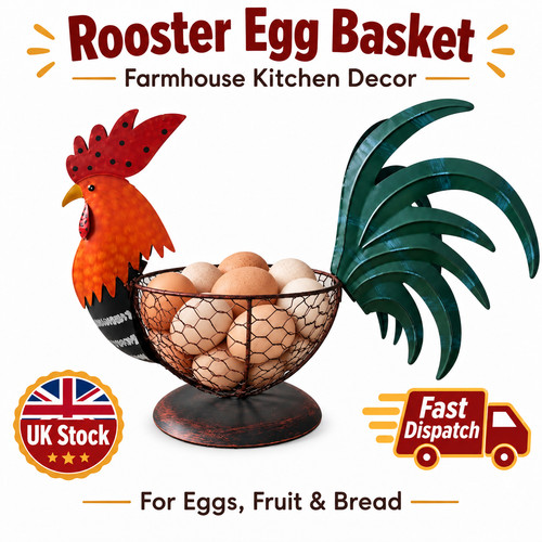 Metal rooster egg - egg, basket