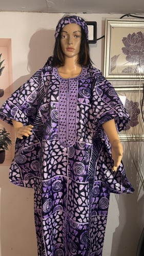 African dress with embroidery - with,