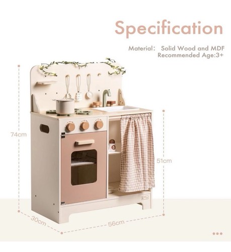 Robotime wooden play kitchen - play,