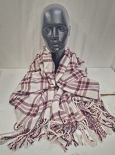 JACK WILLS Women's Pink Checkered Wool Shawl CG K21