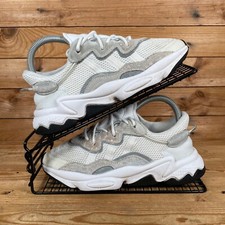 Adidas Trainers Womens Size UK 4 Originals Ozweego White Grey Running Gym Shoes 