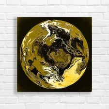 Mesmerizing Abstract Earth Yellow Canvas Print Large Picture Wall Art