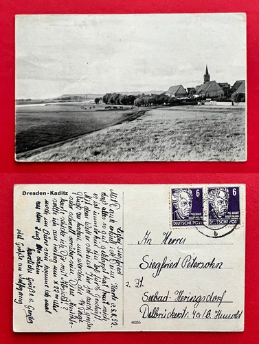 Postcard dresden kaditz 1952 - dresden,