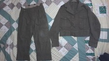 British 1949 Pattern Battle Dress Trousers & Blouse 1949 / 1952 Date Size No 10