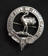 Vintage large hallmarked silver Crawford Lindsay family clan badge