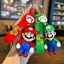 Cartoon Mario Keyring Anime Super Mario Bros Keychain Figure Toys Kids Gift
