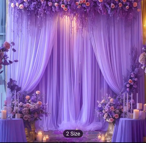 Elegant purple sheer curtains - purple,