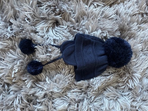 Baby boy navy bobble hat - baby,