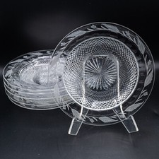 Edinburgh Crystal Thistle EDI19 Bread Plate/Rimmed Fruit Bowl 6 3/8" - Set of 6