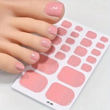Nail Art Sparkling Spring Summer Toe Nail Wraps Full Cover Polish Stickers JF02