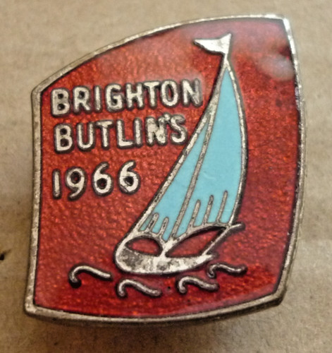 Vintage enamel badge butlins - enamel,