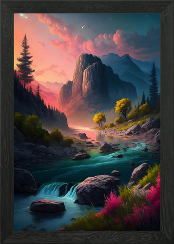 Beautiful river framed - river,