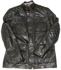 SUPERB DESIGNER LEATHER JACKET - M - VINTAGE BIKER STYLE IN VGC - COST £300