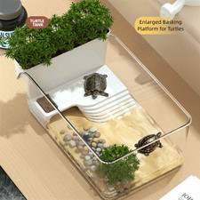 with Basking Area Turtle Tank  for Pet Turtles Hermit Crabs Tortoise Adoption