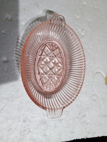 Pink glass bowl depression - pink,