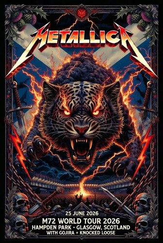 Metallica 2026 tour poster - tour,
