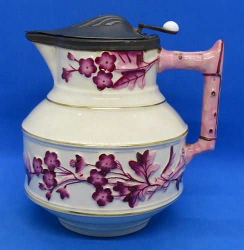 Pink lustre relief - , moulded
