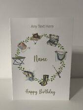 Personalised fishing Birthday Card Fisherman Lake Fishing Friend Dad Grandad son