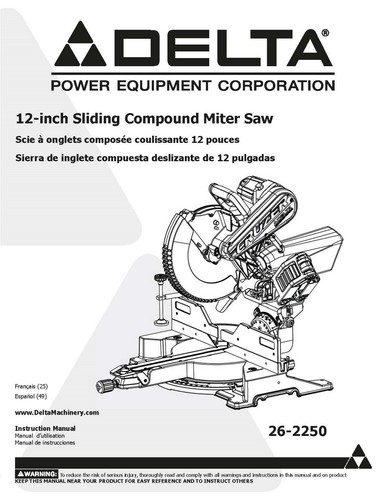 Delta miter saw - delta, 12"