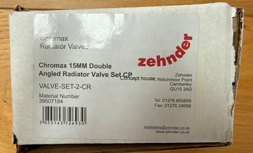 Zehnder valve set chromax - zehnder, valve-set-2-cr