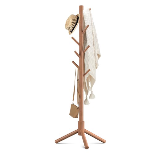 Wooden coat rack stand - with, 8