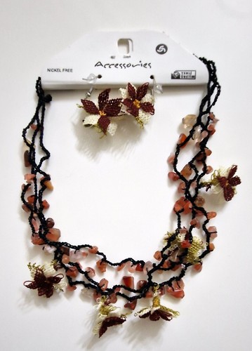 Handmade crochet necklace - crochet,