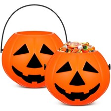 2 Pcs Pumpkin Bucket Child
