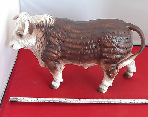 Vintage ceramic bull figure - vintage,