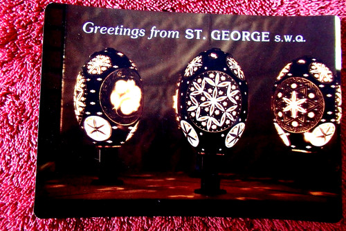 Three hand carved - carved, eggs