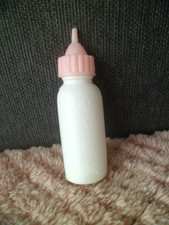 VINTAGE DOLLS  MILK BOTTLE 4OZ MINI ~ 6CM TALL  PLASTIC  IDEAL PLAY OR PRETEND