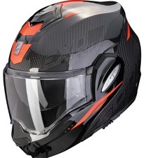 Flip-up motorcycle helmet SCORPION EXO TECH EVO CARBON ROVER RED S 2206