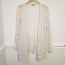 Nina Murati Womens Cardiagan Cream Size S UK 10 12 White Oversized Sheer Knit