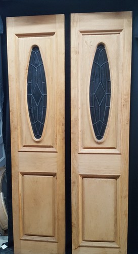 Pair solid oak - side, lites
