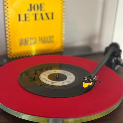 Red felt turntable platter mat - platter,