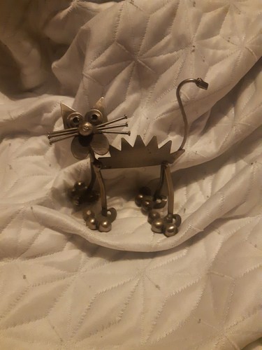 Cat metal sculpture scrap - cat,