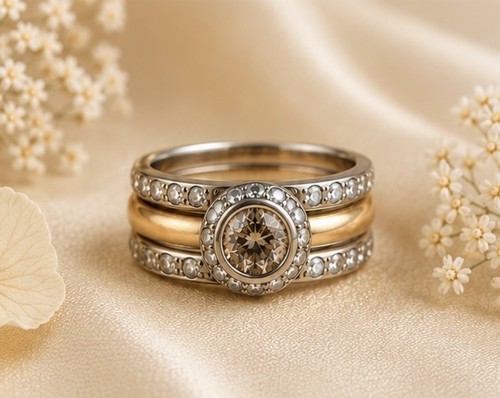 18ct gold trilogy - gold, set