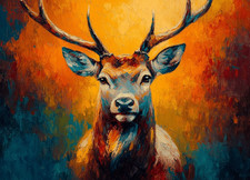 Stag Deer Canvas Picture Print Wall Art