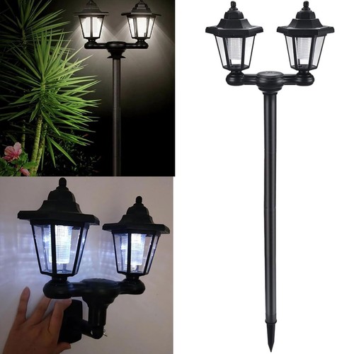Solar lamp post outdoor - post, dual