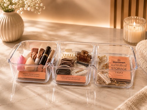 Section clear storage tray - storage,
