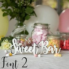 Customisable Wedding Sweet Bar Table Sign | Wooden Candy Freestanding Decor