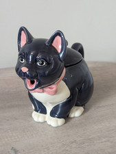 Bob Hersey Pots Of Fun Black Kitty Pot Cat Novelty Tea Pot Vintage Small