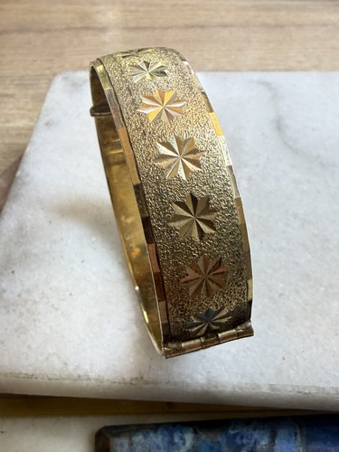 Antique 9ct gold metal bangle - gold,