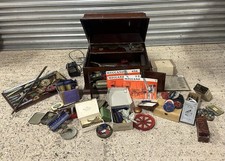 Vintage Meccano Job Lot – Wooden Chest, Gears, Wheels, Pulleys And Lots More