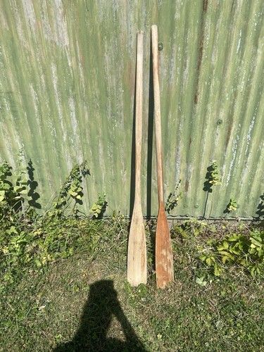Vintage wooden oars - wooden,