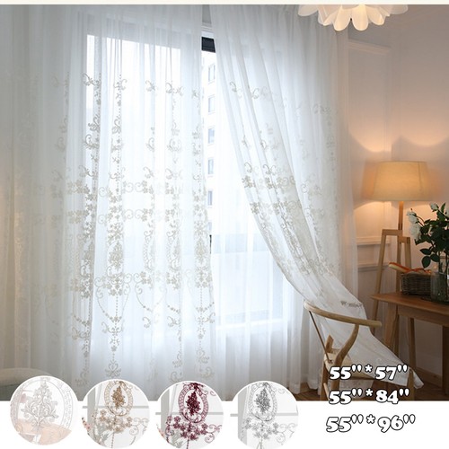 Voile sheer curtains pair - voile,